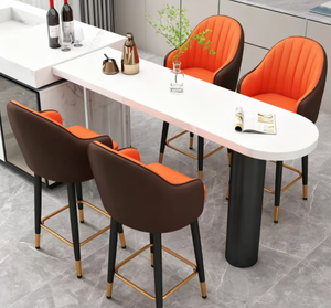 Taburete de Bar Giratorio Moderno y Lujoso, Altura Ajustable, Piel Sintética, con Respaldo y Reposabrazos <span class=keywords><strong>para</strong></span> Isla de Cocina - Product Image 2