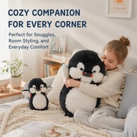 Peluche Pingouin Gentoo Doux, Jouet en Peluche Courte, Rembourrage Coton PP, Pattes en PU Stables, Plusieurs Tailles, Cadeau Câlin pour Enfants