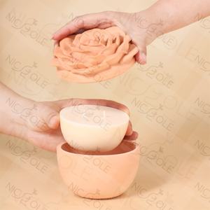 Stoples lilin mawar cetakan silikon beton semen Pot Pot Pot tanaman cetakan bunga Dekoratif membuat cetakan Kerajinan dapat digunakan kembali besar - Product Image 1