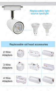 Đèn Chiếu Điểm GU10 Thương Mại Chất Lượng Cao Đèn Chiếu Điểm COB Vỏ Bọc Cố Định Bằng Nhôm 2 Dây Không Nhấp Nháy Đèn Led Theo Dõi - Product Image 5