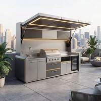 Cuisine de jardin modulaire en acier inoxydable, station de barbecue modulaire en acier inoxydable pour extérieur