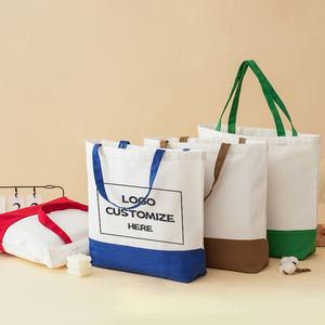 Hot Selling Heavyweight Cotton Canvas Tote Customized Logo Design Shopping Bag With <b>Extra</b> <b>Large</b> Capacity - Product Image 2