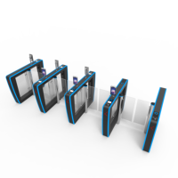 AI Face Recognition Speed Gate 304 Stainless Steel Swing Turnstile Waterproof Access Control Security Lane