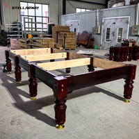 Mesa de Billar Ruso Stellarway de 12 pies con Estructura de Madera Sólida, Pizarra de 45 mm, Cojín de Acero y Marco Superior Dividido para Torneos Comerciales