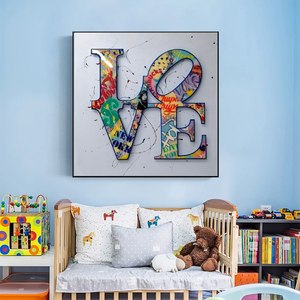 Moderne Décoration Murale Graffiti Art AMOUR Toile Peintures Sur Le Mur Art Affiches Imprime Mur Photos pour Salon Maison Cuadros - Product Image 1