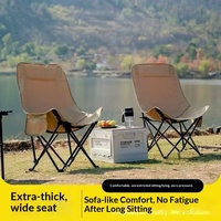 Tragbarer Hochlehner Papier-Mondstuhl, klappbare Campingbank für draußen, erhöhter Angelstuhl, Strandliege, Picknicktisch-Ausrüstung