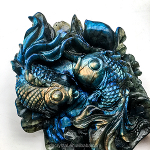 Venta al por mayor de cristal natural de alta calidad tallado labradorita Piscis animal cristal labradorita pez tallado para la venta - Product Image 5