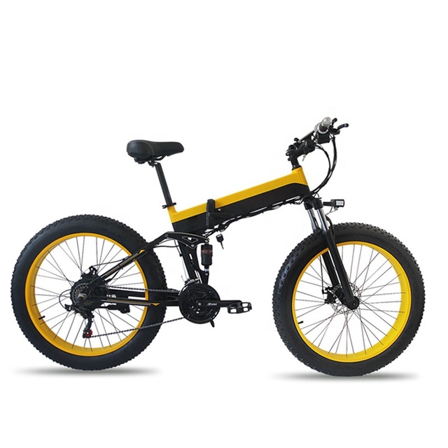 China Factory 48v 500w 1000w Foldable 26 Inch Bicycle Electric Folded Bike With 13Ah Rechargeable Hidden Battery