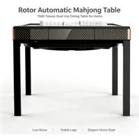 Table de Mahjong Automatique T600 avec Rotor, Table Intégrée 2-en-1 Silencieuse pour Dîner et Mahjong, Table de Jeu Durable pour la Maison
