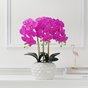SLF016 Prix d'usine <span class=keywords><strong>Orchidée</strong></span> artificielle en soie importée en pot, Phalaenopsis artificielle, Décoration <span class=keywords><strong>pour</strong></span> la maison et le bureau - Product Image 2