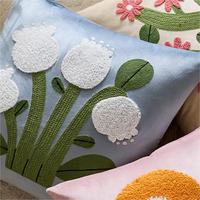 Housse de coussin en velours brodé floral, style moderne et minimaliste, élégante décoration d'intérieur pour salon (vente en gros)