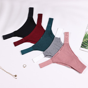 Nouvelles culottes courtes sexy en coton uni avec bande élastique à lettres pour femmes - Product Image 6