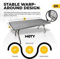Nappe pour Table pliante-nappe rectangulaire pour 3 pieds en plastique vinyle flanelle avec bord élastique