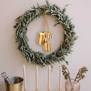 Vintage <b>Christmas</b> Tree Bell Pendant Jute Rope European Classical Chinese Style Distressed Finish Fireplace <b>Door</b> <b>Decoration</b> - Product Image 6