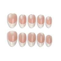 Y111 Kaixin – Kit d'ongles artificiels réutilisables blancs courts en forme d'amande, style French Cat Eye, fournitures pour nail art