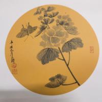 Lukisan Tinta Cina Buatan Tangan di Atas Kertas Xuan yang Menampilkan Bunga Narcissus, Peony, Lotus, Anggrek, Burung, Ikan & Serangga.