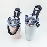 Gobelet de voiture moderne en acier inoxydable de 700/900/1200 ml, grande capacité, portable, avec paille, isotherme, pour crème glacée
