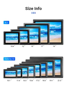 Monitor Lcd Industri Marine Ip65 tahan air 15 // 21.5/27 inci 1000 Nits Monitor kecerahan tinggi layar sentuh kapasitif luar ruangan