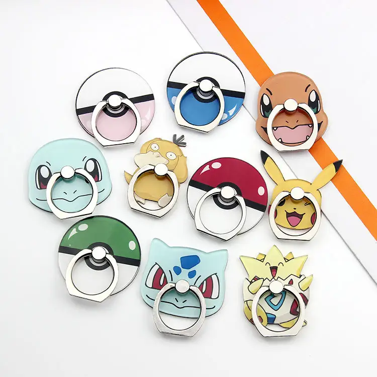 Acrylic Phone Holder Finger Ring Stand Mobile Phone Support Cute Cartoon Poke Design Cellphone Accessories for Iphone Xiaomi