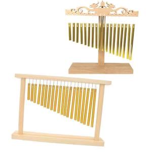 Campanas de Viento de Percusión Orff de 18/20 Notas al por Mayor - Exquisito Soporte de Madera Maciza, Compacto en Dorado/Plateado, Melodía Suave - Product Image 2