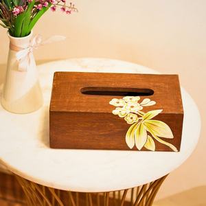 Boîte à mouchoirs en bois avec incrustation en laiton, distributeur de serviettes décoratif pour table à manger, décoration ethnique pour la maison et accessoires d'hôtel - Product Image 3