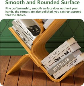 Thiết kế phổ biến cong đứng kệ sách 8-Tier tre kệ sách cho nhà văn phòng Phòng phòng khách phòng ngủ - Product Image 3