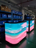 Station de DJ portable avec façade, support de bureau, écran LED vidéo et écran d'affichage pour cabine de DJ