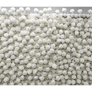 Panel de Flores de Seda Blanca Premium Personalizado, Adorno de Pared de Rosas, Fondo de Pared de Flores Artificiales para Bodas al Aire Libre - Product Image 4