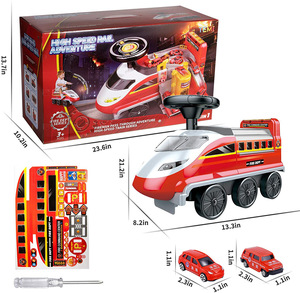 รถไฟฟ้า 2 in 1 ขับเคลื่อนด้วยแบตเตอรี่ 6 ล้อ ความเร็วสูง สำหรับเด็ก พร้อมสไลด์และที่นั่ง - Product Image 5