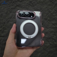 Coque pour iPhone Duo avec support anneau, étui magnétique transparent pour iPhone 18 Duo