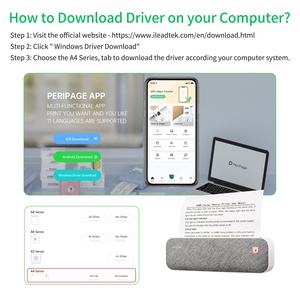 PeriPage A40 <span class=keywords><strong>Mini</strong></span> stampante tascabile portatile USB Wireless cellulare termica portatile stampante portatile 8 pollici Stock Dropshipping - Product Image 5