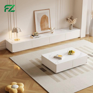 Mobile <span class=keywords><strong>TV</strong></span> Sospeso di Lusso con Cassetti, 80 Pollici, in Metallo Bianco Semplice, in Alluminio - Product Image 1