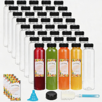 360ml Plastik-Saftflaschen mit Deckel, leere PET-Wasserflaschen, transparente Getränkebehälter mit manipulationssicheren Verschlüssen, Getränke 12oz