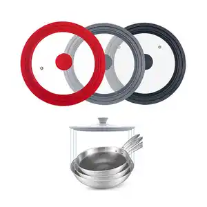 Alta Qualidade 18-20-22CM Multi-tamanho Universal Pan Lids Silicon Glass Kitchen Pot Lid Cover