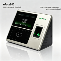 Terminal de contrôle d'accès et de présence multi-biométrique IFace990 UFace800, 3000 visages, 4000 empreintes digitales, WIFI ADM, batterie en option