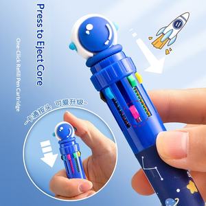 Bolígrafo de Plástico de Diez Colores con Diseño de Dibujos Animados, Venta al por Mayor para Comercio Exterior, Ideal para Estudiantes y Uso Portátil - Product Image 3