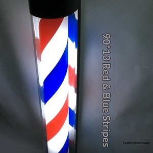Lámpara de Barbería para Salón de Belleza, Poste de Barbero Cilíndrico con Rayas Rojas y Azules, Montaje en Pared, Directo de Fábrica, Letras <span class=keywords><strong>Gratis</strong></span>, Modelo 985 - Product Image 1