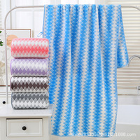 Ensemble de serviettes de bain LONGREN en polaire corail épaissi à motif losanges, absorbant, sans peluches, doux pour le visage, pour adultes et usage domestique