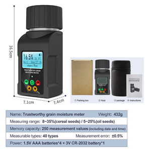 ZESHUN MG-Pro Tragbares Thermo-Hygrometer Feuchtigkeitsmessgerät mit Hochhelligkeits-LCD <0,5% Genauigkeit Misst 40 Arten von Getreide - Product Image 4
