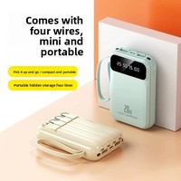 Mini Power Bank pour Téléphone avec Câble Intégré Grande Capacité 20 000 mAh Chargeur Mobile Compact Portable en Plastique Prise Universelle Personnalisable