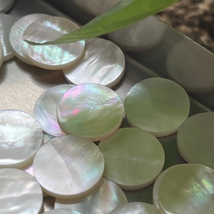 50 ชิ้น/ล็อต แผ่นมุกเปลือกหอยขนาด 15 มม. หินมุกเปลือกหอยแบบแบนสองด้าน - Product Image 1