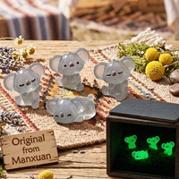 Figur Koala Mini Resin Bercahaya dalam Gelap, Aneka Ragam, untuk Hiasan Taman Peri Mikro, Kerajinan DIY, Dekorasi OEM
