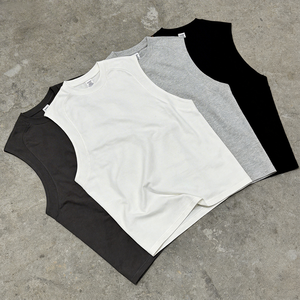 Camisetas sin Mangas Personalizadas con Logotipo, 100% Algodón, Tallas Grandes para Hombre, Estilo Urbano, Vintage, Lavado Ácido, con Pedrería - Product Image 5