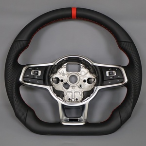 Volante Personalizado con Mejora de Diseño para VW TDI <span class=keywords><strong>TSI</strong></span> GLI TCR <span class=keywords><strong>Polo</strong></span> 6 7 5 4 7.5 3 R MK6 MK7 - Product Image 1