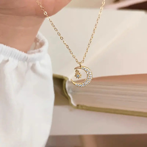 Collana con ciondolo a forma di stella lunare per donna, gioielli semplici e alla moda, regalo per l'uso quotidiano - Product Image 3