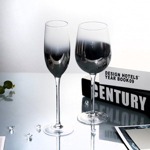 Vente en gros de gobelet à <span class=keywords><strong>vin</strong></span> de galvanoplastie 450ml <span class=keywords><strong>gris</strong></span> argenté dégradé 250ml pour verre à champagne Design créatif pour <span class=keywords><strong>vin</strong></span> rouge - Product Image 2
