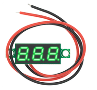 Kepala Voltmeter Arus Searah Digital Ultra-kecil 0,28 inci, Layar Digital, Dapat Disesuaikan, Dua Kabel DC 5-30V