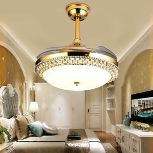 Plafonnier LED avec hélices invisibles de 36 w, <span class=keywords><strong>ventilateur</strong></span>-hélice, luminaire de plafond, idéal pour la cuisine, la salle à manger et le salon, couleur or - Product Image 4