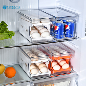 Boîte de rangement multifonctionnelle pour œufs et boissons, organisateur alimentaire transparent empilable pour réfrigérateur - Product Image 3