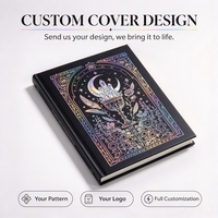 Carnet à couverture rigide gothique noir holographique, journal personnalisé avec estampage à chaud pour cadeau